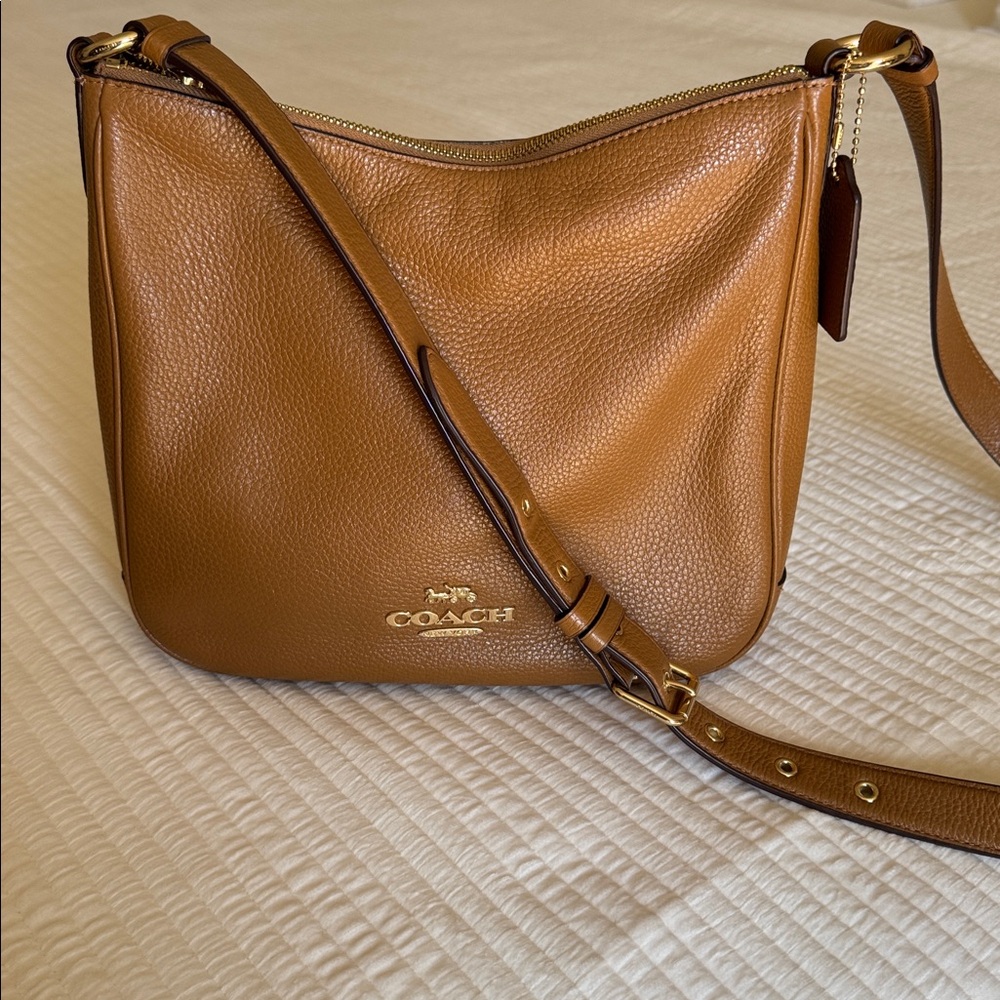 Authentic Coach Tan Pebble Leather crossbody or shoulder bag